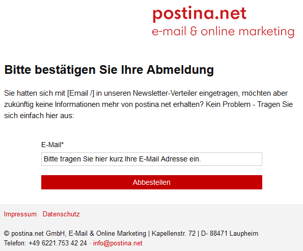 Abmeldung auf Landeseite