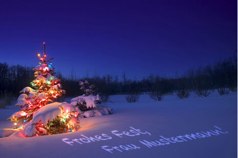 Personalisierter Text auf Schnee